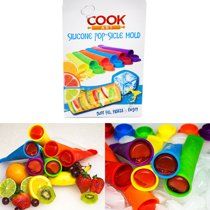 CookArt Silicone Ice Pop Popsicle Molds Sticks Mold BPA Free Ice Makers Set of 6 | Walmart (US)