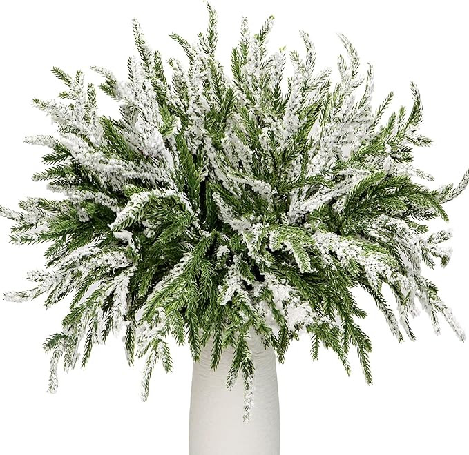 24Pcs Norfolk Pine Branches Stems 13.5" Artificial Pine Needles Sprigs Norfolk Pine Garland Acces... | Amazon (US)