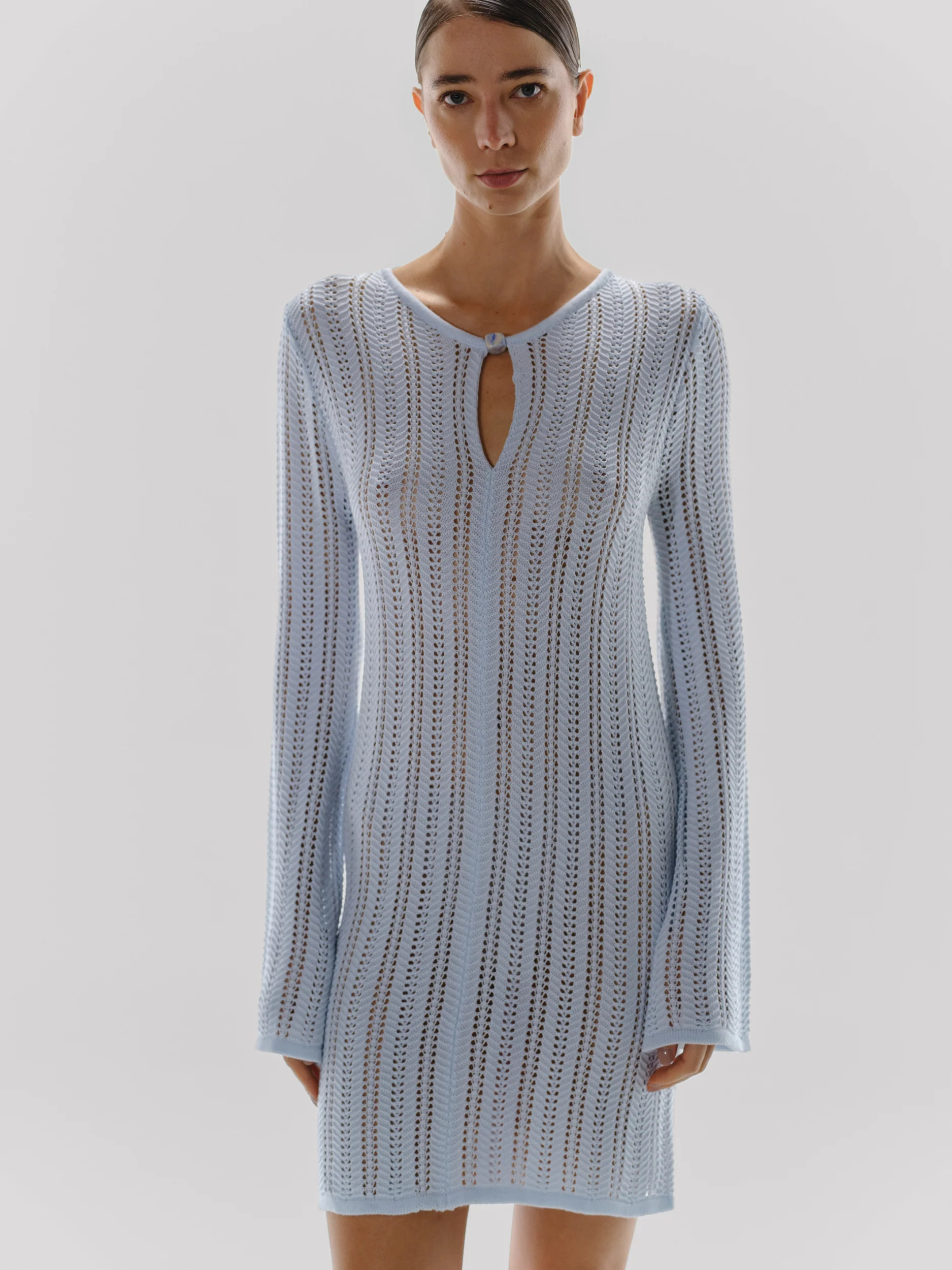 Lion Mini Dress Blue in Knit Fabric - High Summer 25 | BAOBAB INT