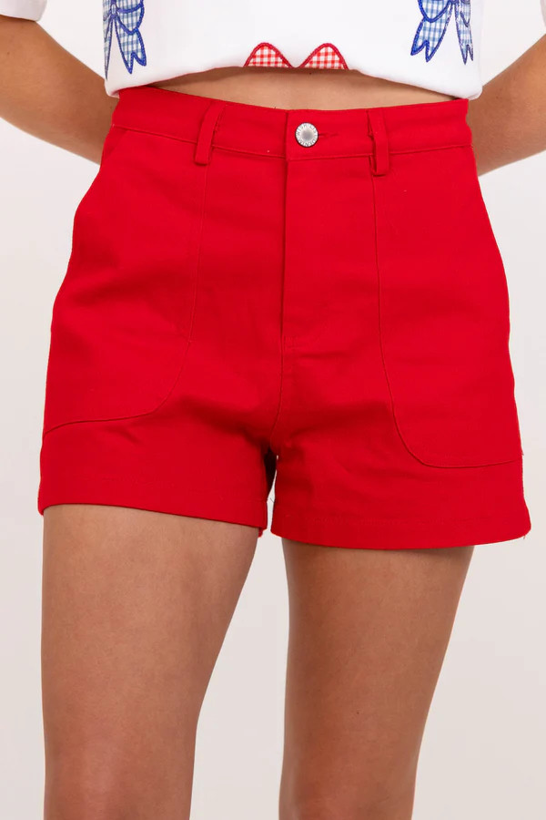 When It Feels Right Red Shorts | The Mint Julep Boutique