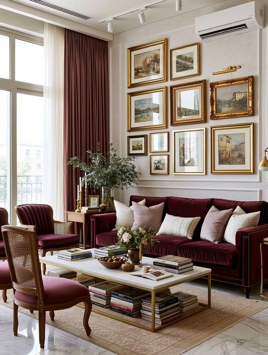 Creating a designer gallery wall has never been easier.

One of the biggest reasons people never create a gallery wall is simple—they don't know where to start. Which frame sizes? Which layout? Which artwork works together?

We've taken the guesswork out of it.

Our curated ready-to-install gallery wall collections make it easy to achieve this timeless, designer-inspired look without spending hours planning every detail.

And if you love this elegant New York apartment aesthetic, we've curated much more than just the gallery wall. This entire look is built around timeless pieces that work beautifully together: a rich burgundy velvet sofa, floor-length velvet curtains, a marble coffee table, elegant accent chairs, antique gold frames, and layered lighting.

Whether you're refreshing a single wall or slowly transforming your entire living room, you can recreate this look one beautiful piece at a time.

Browse our curated edit and discover how timeless design becomes effortless when every detail is thoughtfully selected.

Because creating an elegant home shouldn't feel overwhelming—it should feel inspiring.

#GalleryWall #NewYorkApartment #LivingRoomDecor #ElegantAndDriven 

 #LTKHome