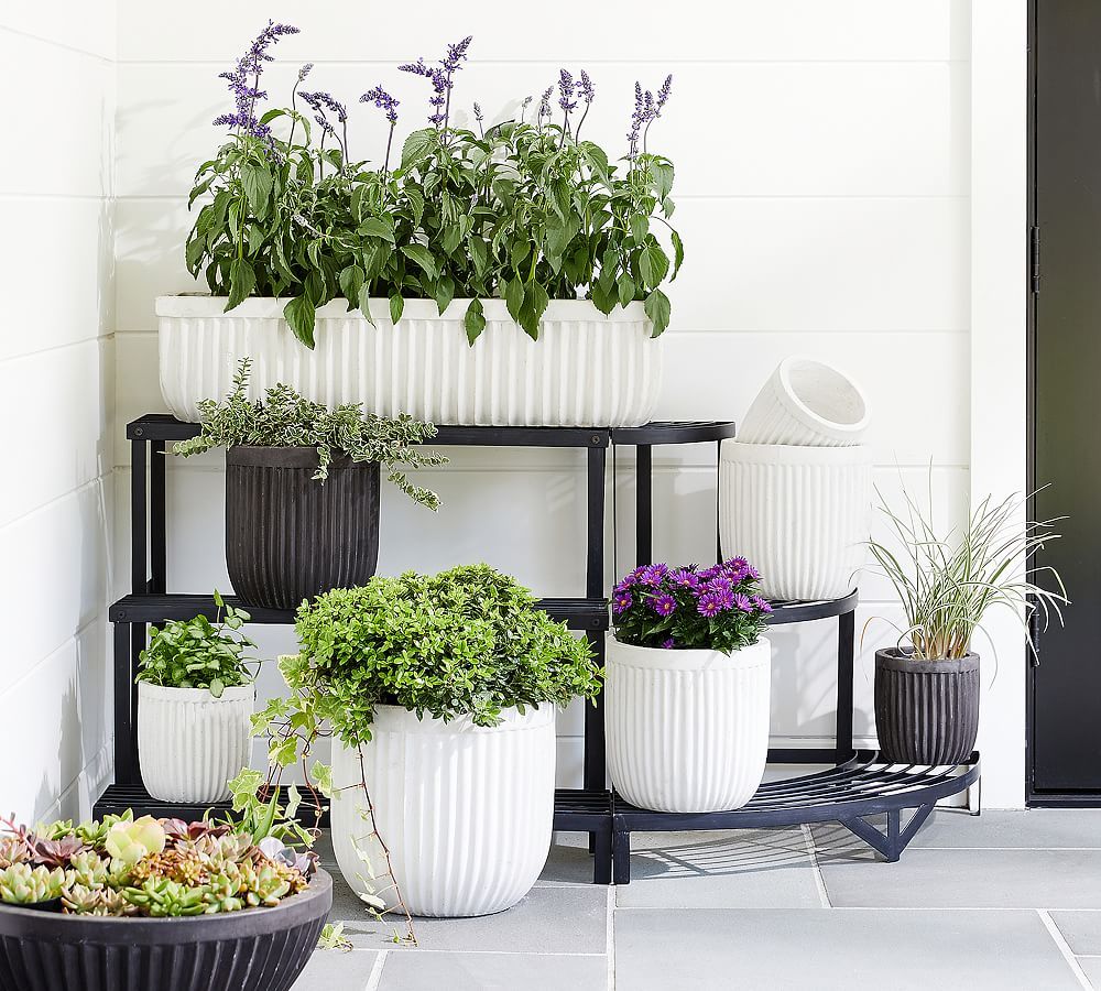 Concrete Fluted Planters | Pottery Barn (US)