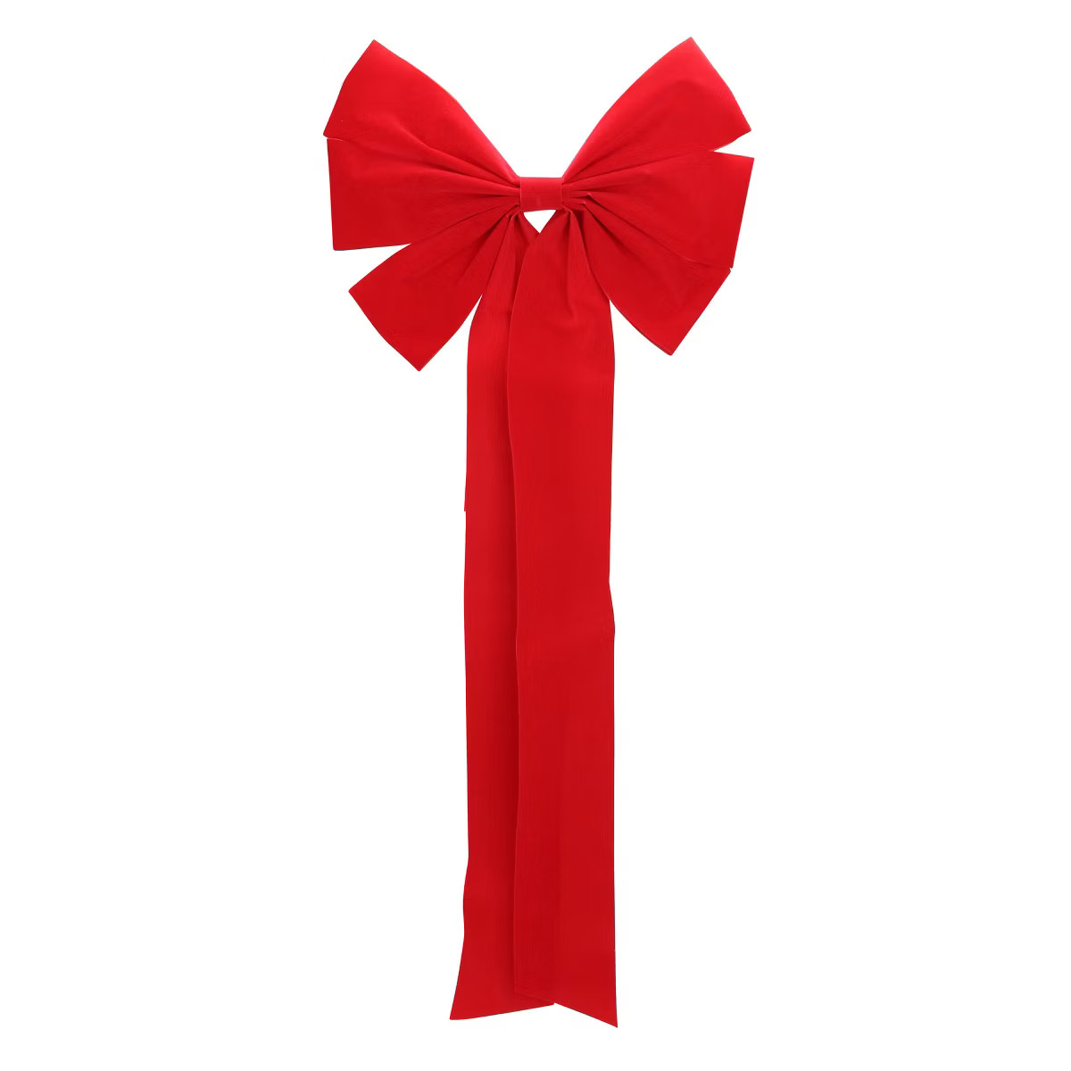 Northlight 6-Loop Velveteen Christmas Bow Decoration - 12" x 25" - Red | Target