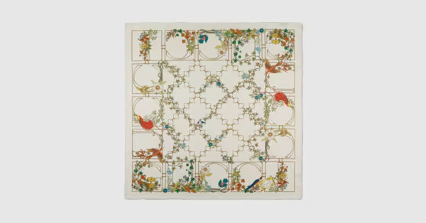 Animal and floral print silk carré | Gucci (US)