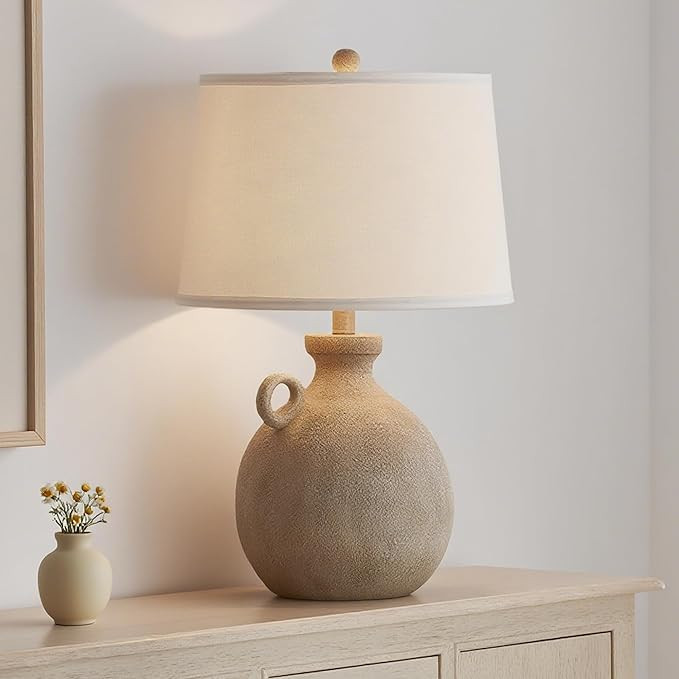 Maxax 24" Farmhouse Table Lamp for Bedroom with USB Charging Port, 3-Way Dimmable Rustic Table La... | Amazon (US)