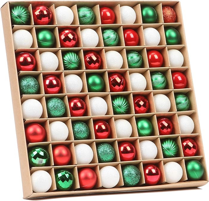 Sea Team 64-Pack Mini Christmas Ball Ornaments with Strings, 30mm/1.18-Inch Small Baubles, Shatte... | Amazon (US)