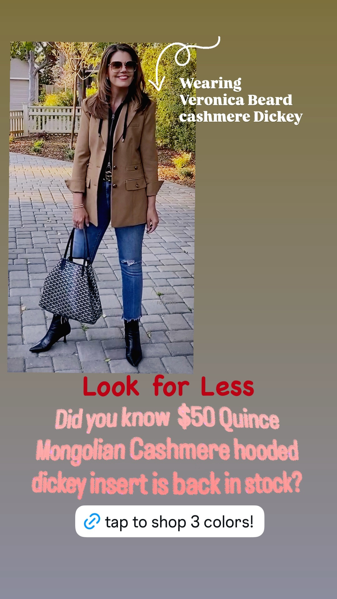 Another @Quince Dupe, finally back in stock! 

📍Im wearing the $275 Veronica Beard cashmere hooded Dickey insert with my VB jacket. 

📍The $50 dupe is finally back in stock in black, creme and grey. I dont personally own the cashmere hoodie, but the $30 fleece fits my VB blazer well- see my previous story for full review. The zipper comes up a tad short at the neck - but it doesn’t affect the fit IMO. 

Compare the 2 below 👇🏼 



#LTKTravel #LTKOver40 #LTKootd