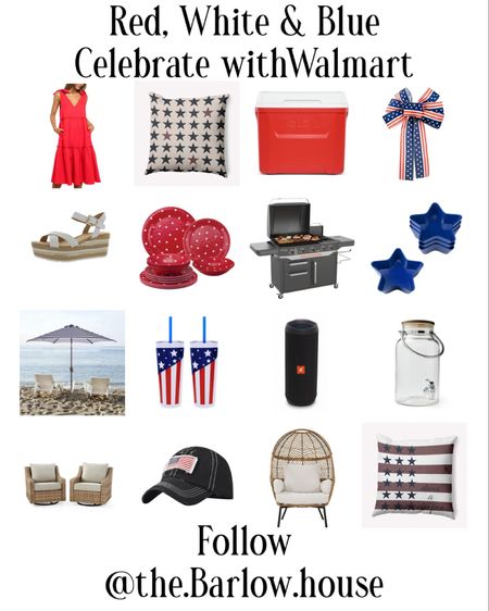 Red, White & Blue 
Celebrate with finds from Walmart 

Backyard fun 
Flag 
Celebrate 
Memorial Day 
Fourth of July 
Walmart 
Patio 
Furniture 
Patio furniture 
Portable radio
Stars pillows 
Country style 
Picnic 
BBQ 
Decorations 
Striped umbrella 
Red dishes 


#LTKhome #LTKFind #LTKsalealert