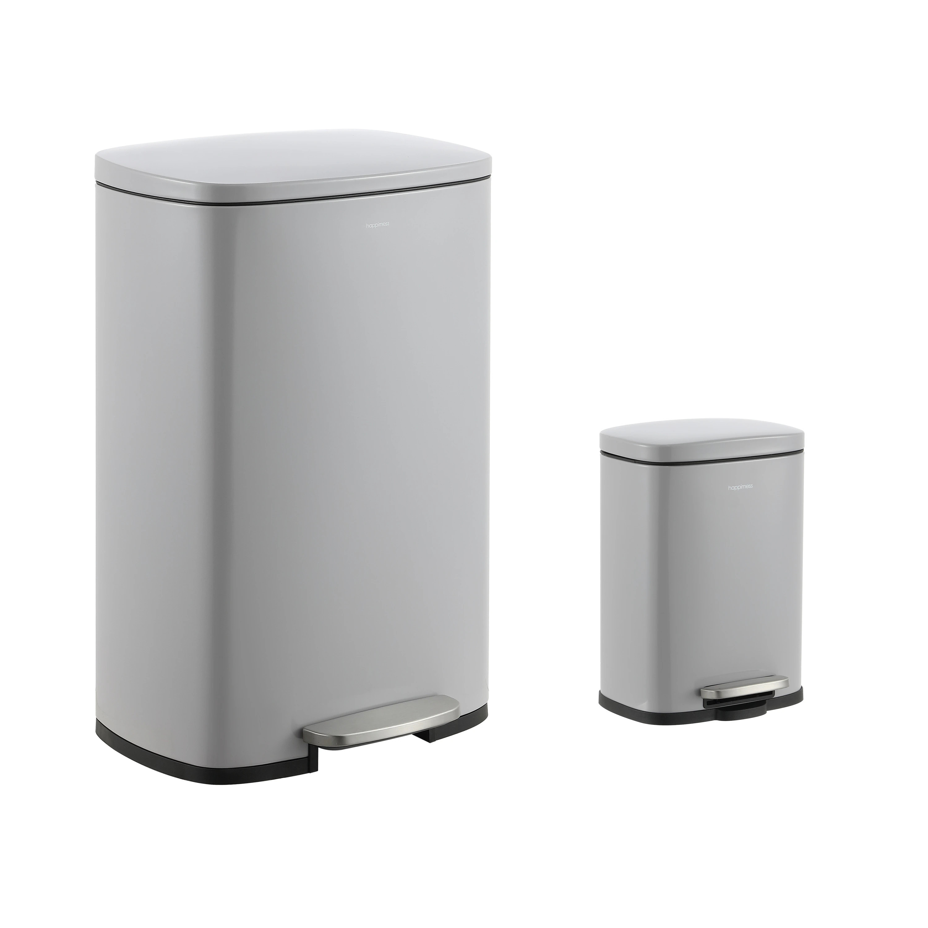 happimess 13.2 Gallon Fog Gray Metal Indoor Kitchen Step Trash Can | HPM1006I | Lowe's