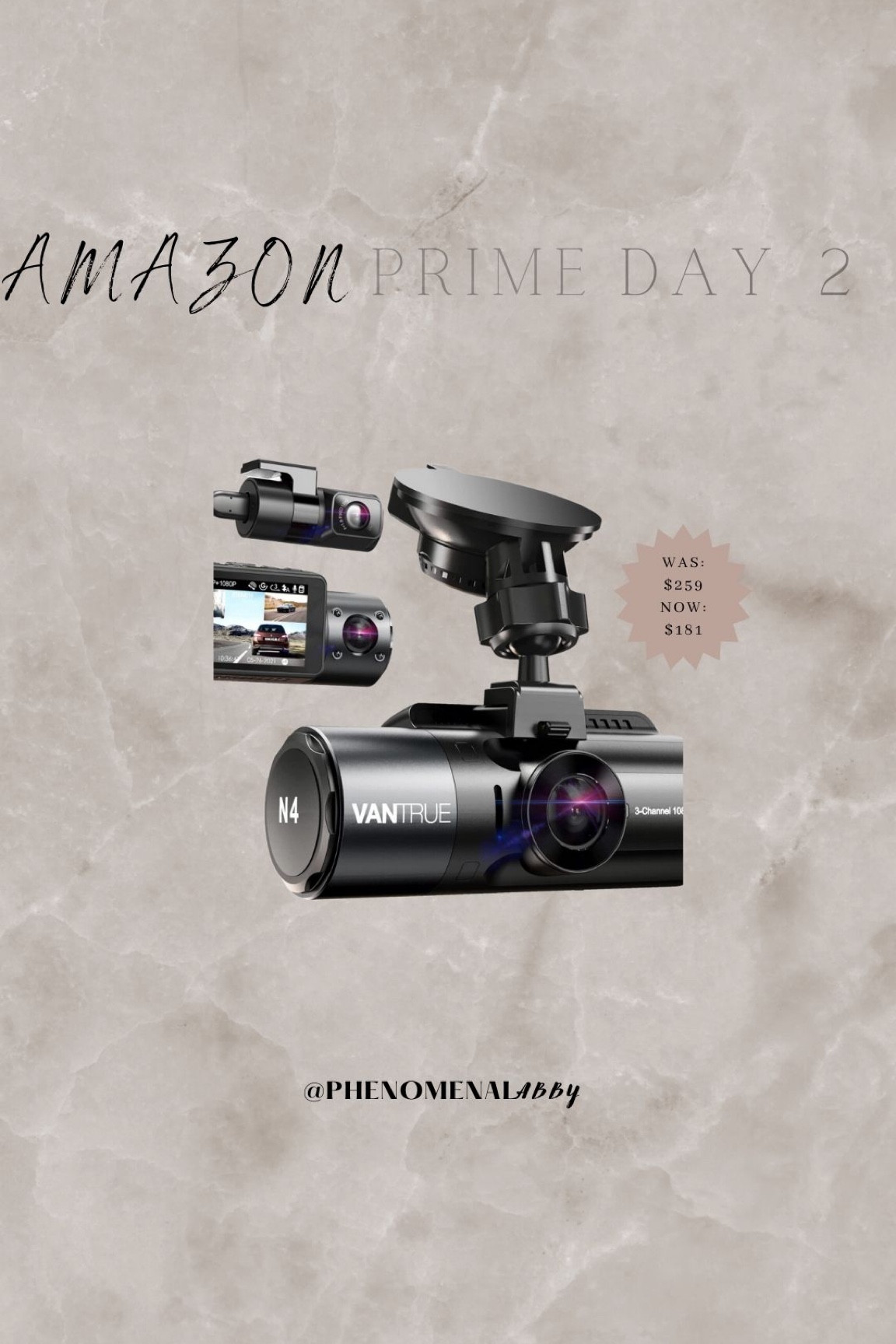 Dash cam with triple camera including rear camera and night vision. 

#LTKxPrimeDay #LTKFind #LTKsalealert
