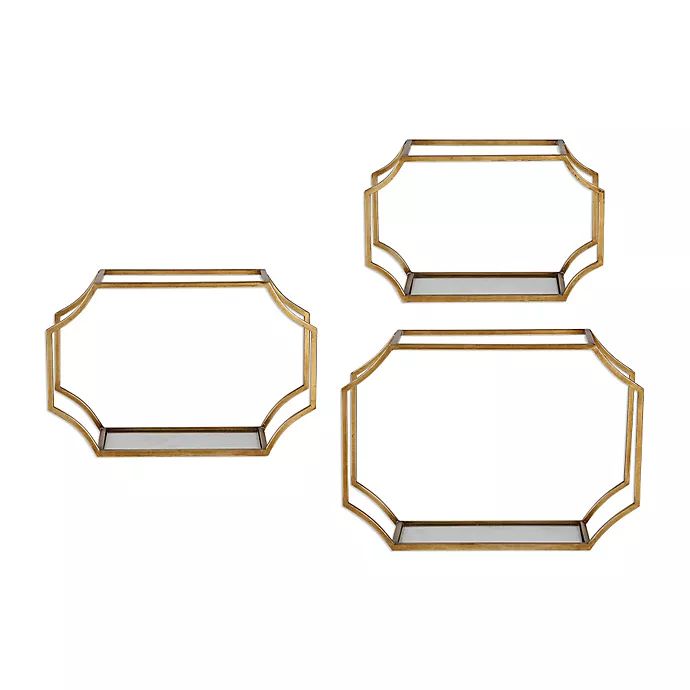 Uttermost Lindee Shelves in Gold (Set of 3) | Bed Bath & Beyond