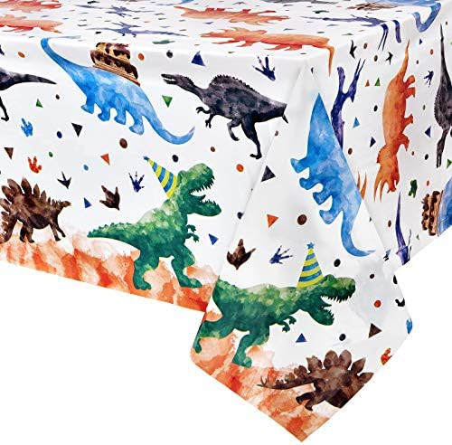 Watercolor Dinosaur Party Tablecloth - 4 Pack 54'' x 108'' Dinosaur Party Supplies for Kids Boys Din | Amazon (US)