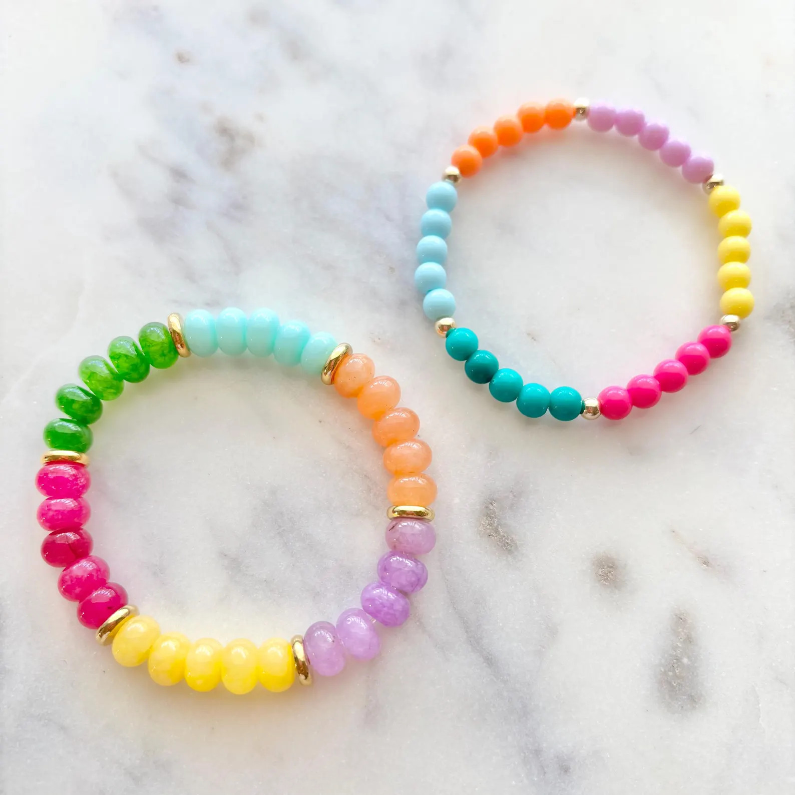 Beaded Summer Brights Stretch Gemstone Bracelet, Gifts for Her, Girls, Women's, Colorful Jewelry,... | Etsy (Global)