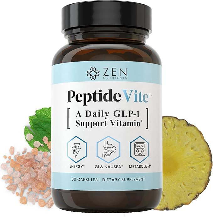 Zen Nutrients PeptideVite GLP-1 Support Vitamin for Gut Health with Probiotics, Bromelain, Chromi... | Amazon (US)