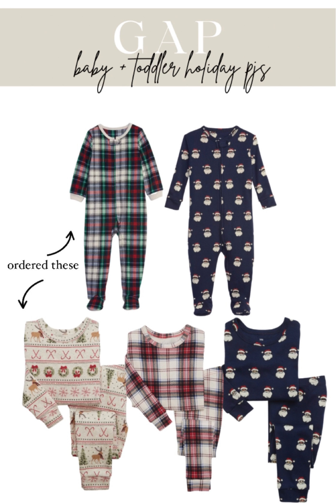 GAP—50% baby + toddler holiday pjs!🎄

#baby #babyboy #babyboyoutfits #newborn #newbornpjs #newbornfooties #babyfooties #babyholidaypjs #kidsholidaypjs #holidaypjs #christmaspjs #genderneutral #outfits #santaphotos #santaphotooutfits #holidayphotos #christmasphotos #zipperedfooties #zipperedonesie #toddlerpjs #holidayonesie #christmaspjs #christmasonesie #zipperedonesie #footies #babyfooties #convertiblefooties #babyfinds #babyclothing #babyclothes #holidaynewarrivals ##babyregistry #babyregistrymusthaves #babyshowergifts #babyshower #gap #gapfinds #gapbaby #babygap #gapsale 

#LTKsalealert #LTKHolidaySale #LTKbaby