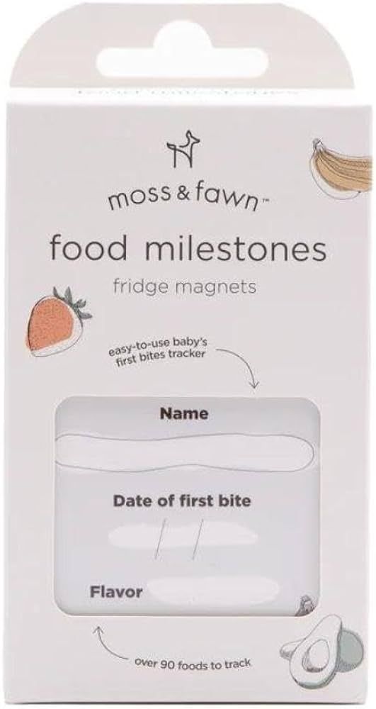 Moss and Fawn Food Milestone Fridge Magnet Set with Bonus Feeding Tips Magnets and Dry Erase Mark... | Amazon (US)