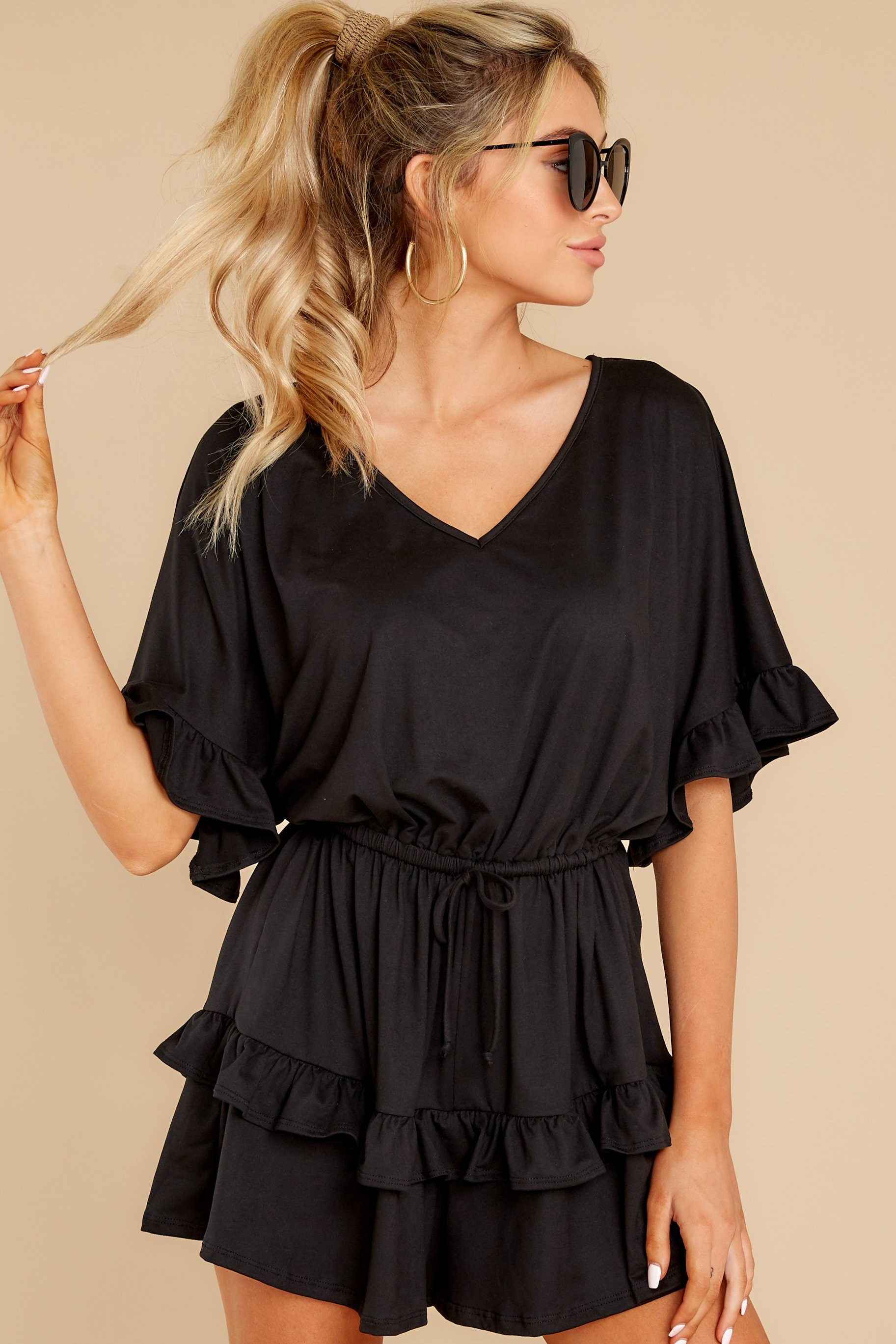 Serene Dream Black Romper | Red Dress 