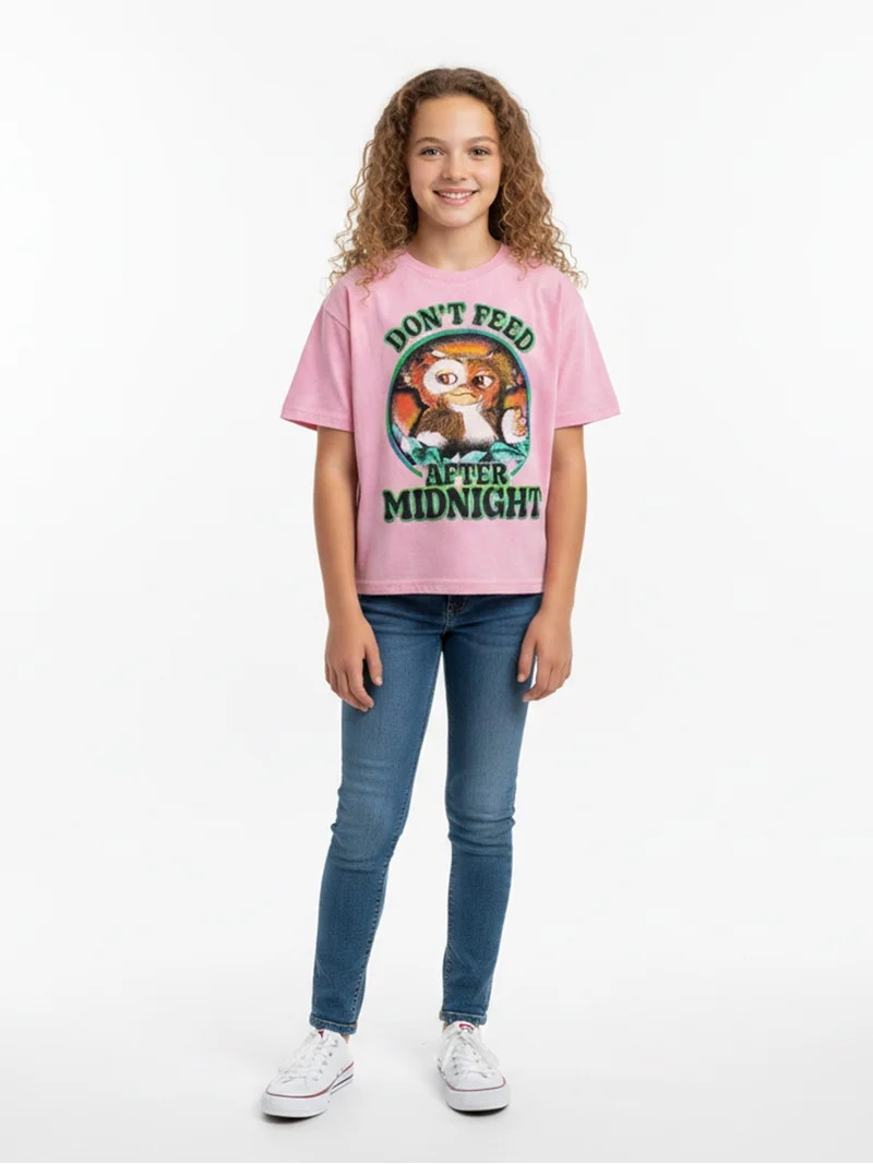 Gremlins Girl\u2019s Boxy Halloween Crewneck Tee with Short Sleeves, Sizes 4-16 | Walmart (US)