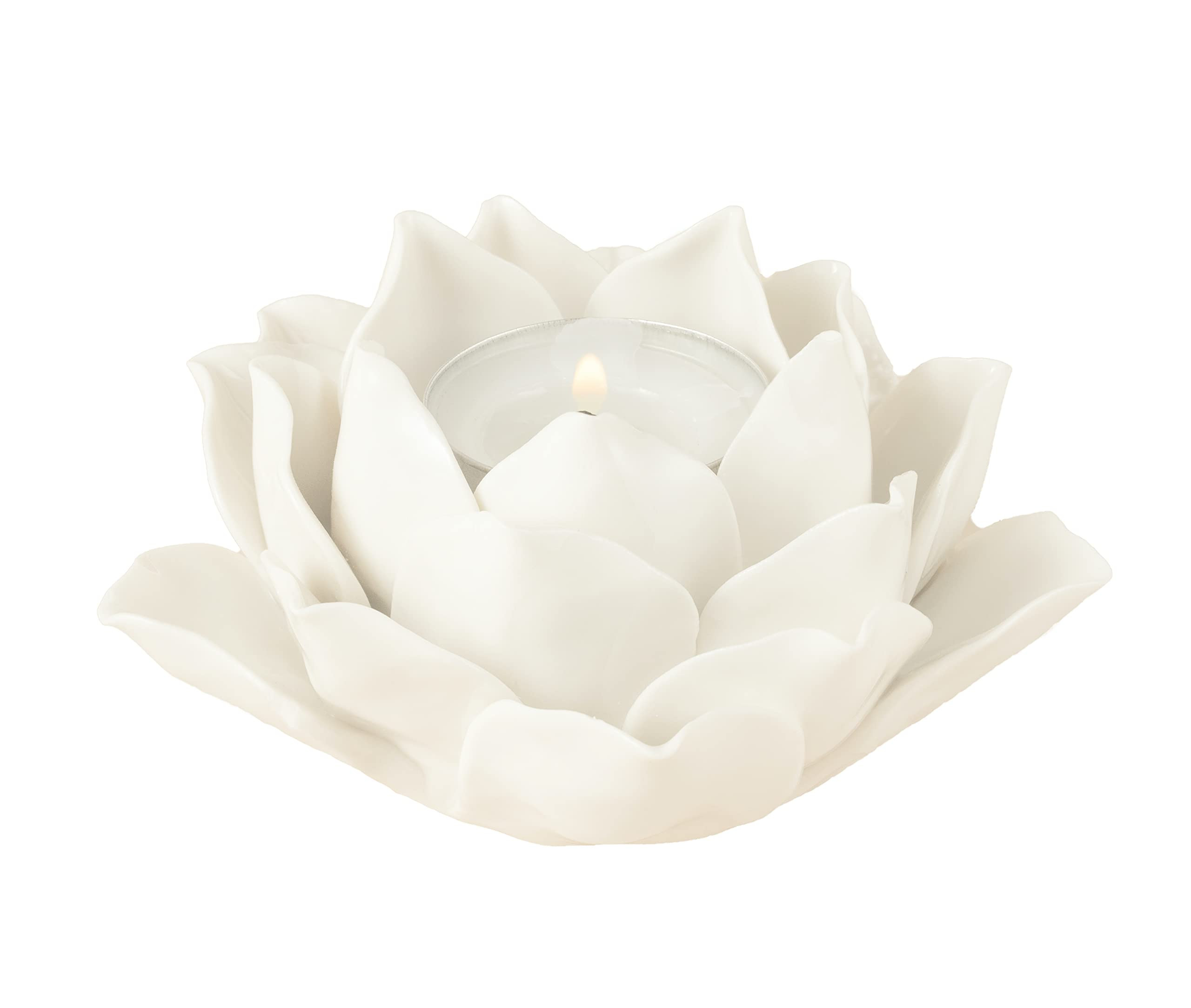 Ceramic Lotus Petals Style Flower Candle Holder Tea Lights Holder Home & Table top Decoration (Wh... | Amazon (US)