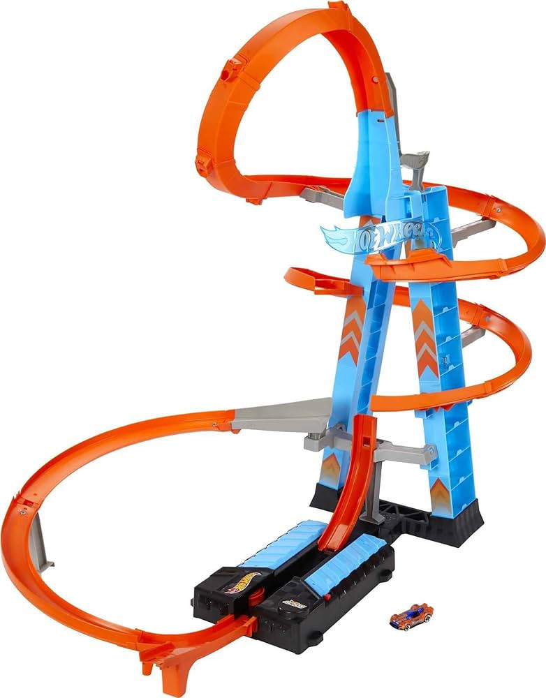 Hot Wheels Toy Car Track Set Sky Crash Tower, More Than 2.5-Ft Tall with Motorized Booster, 1:64 ... | Amazon (US)