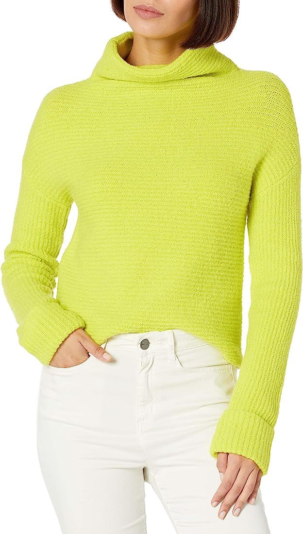 Amazon.com: Daily Ritual Women's Cozy Boucle Horizontal Knit Long-Sleeve Mock Neck Sweater, Lime ... | Amazon (US)