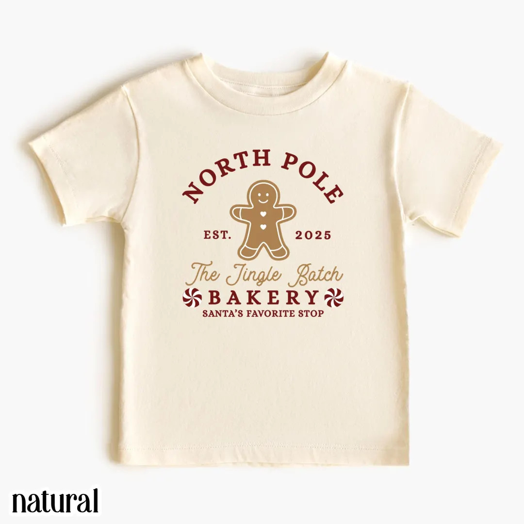 Toddler North Pole Bakery Shirt Gingerbread Man Holiday Cookie Crew Kids Tshirt Festive Baking 20... | Etsy (US)