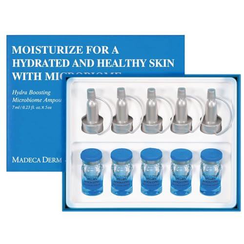 MADECA DERMA Hydra Boosting Microbiome Ampoule – Deep Hydration with Hyaluronic Acid & Panthenol, Korean Skincare for Intense Moisture, Skin Barrier Repair & Plumping (0.23 fl oz x 5 Bottles) | Amazon (US)