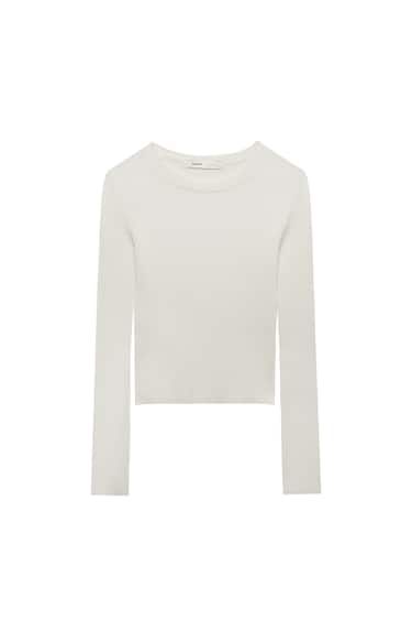 ROUND NECK RIBBED SWEATER | PULL and BEAR UK