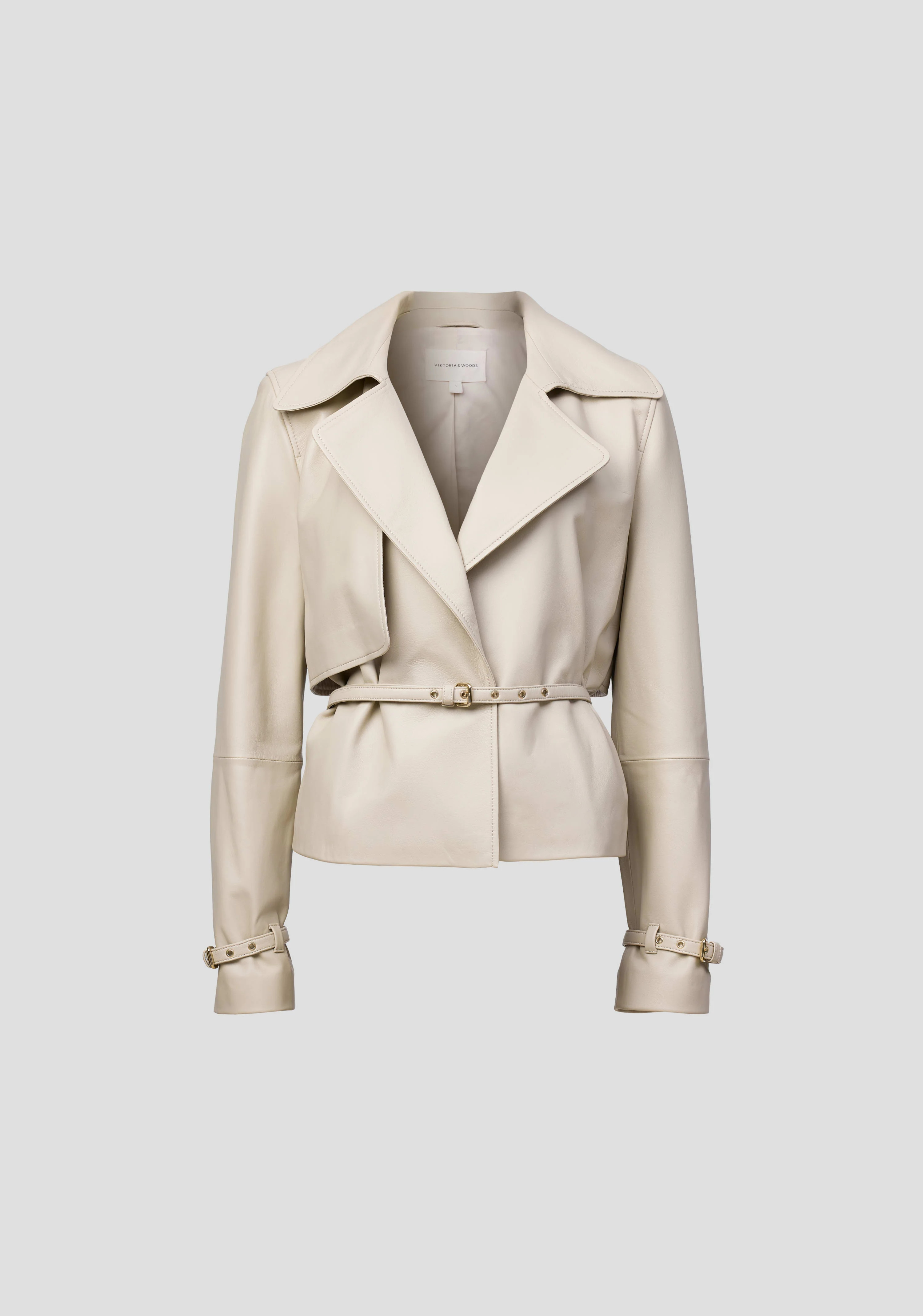 Gamble Crop Leather Trench IN | JACKETS | VIKTORIA & WOODS | Viktoria & Woods