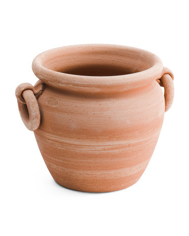 10in Teracotta Planter With Ring Handle | TJ Maxx