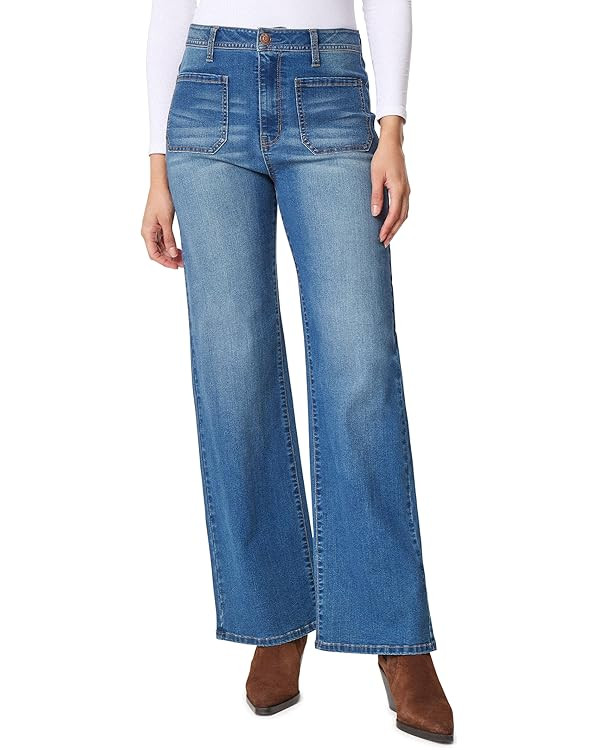 Angels Forever Young Women's Forever Wide High-Rise Patch Pockets Jeans | Amazon (US)