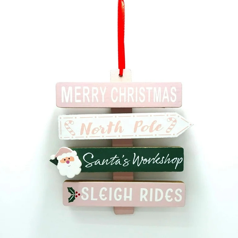 Merry Christmas Road Sign Christmas Ornament, Multicolor, by Holiday Time | Walmart (US)