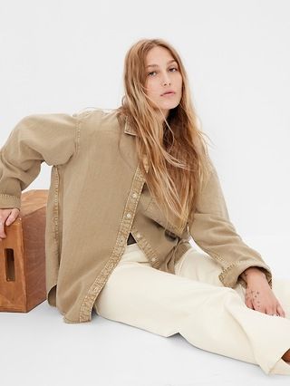 Khaki Big Shirt with Washwell | Gap (US)