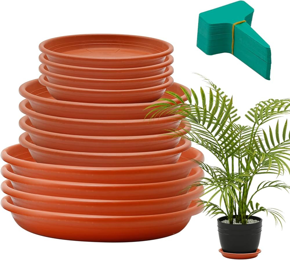 MDEOOSKY 12 Pack Plant Trays 3 Sizes Plastic Plant Saucer Flower Plant Pot Saucer Terracotta Drip... | Amazon (US)