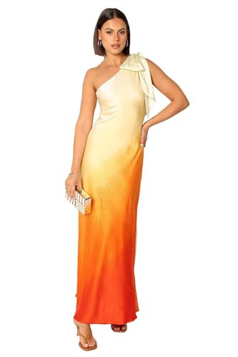 Amazon.com: Petal & Pup Glow One Shoulder Midi Dress - Sunset L : Clothing, Shoes & Jewelry | Amazon (US)