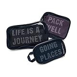 Miamica Women's Packing Cubes for Travel, 3-Piece Set, Navy, One Size | Amazon (US)