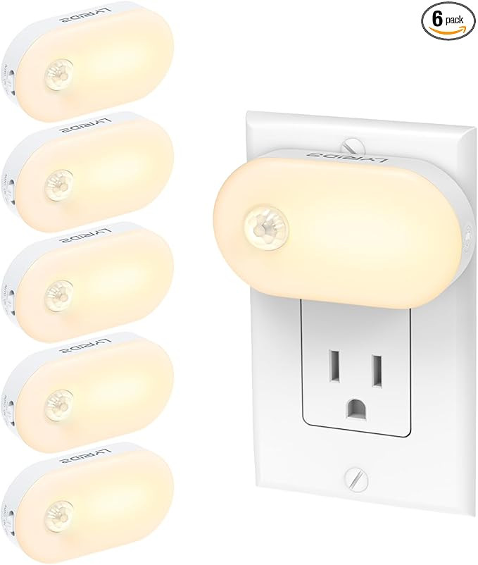 Lyridz Plug in Night Light with Motion Sensor, Smart Warm White LED Nightlights with 1-120LM Step... | Amazon (US)