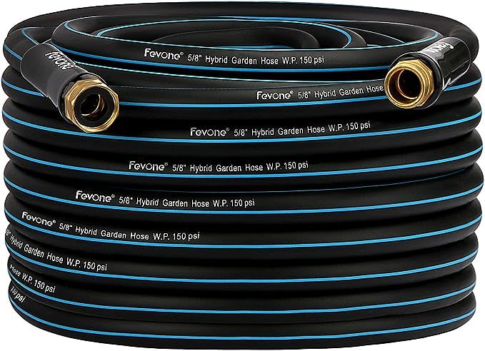 Fevone Garden Hose 100 ft, Flexible and Lightweight - Kink Free, Easy to Coil, 3/4" Solid Brass F... | Amazon (US)