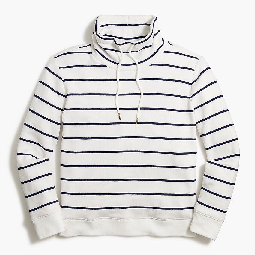 Striped funnelneck sweatshirt in cloudspun fleece | J.Crew Factory