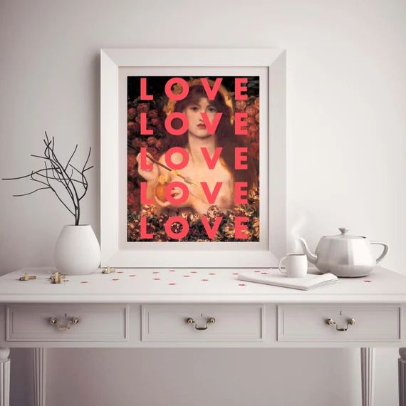 LOVE Art Print Apartment Living Room Decor Girl Gift | Etsy | Etsy (US)