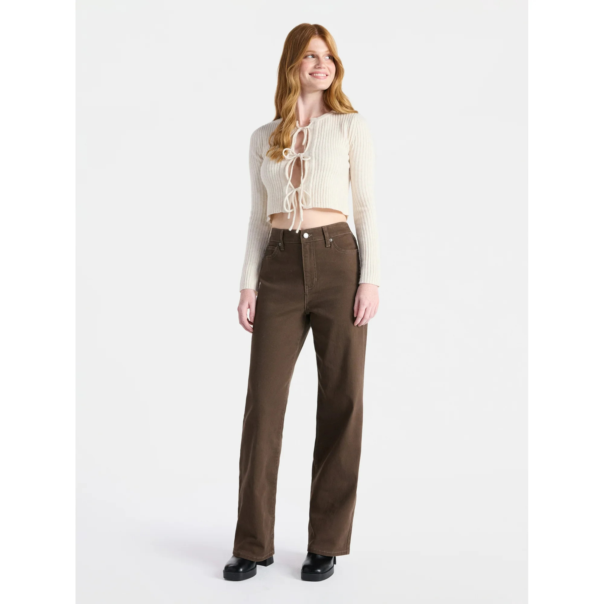 No Boundaries High Rise Baggy Wide Leg Jeans, 32'' Inseam, Women’s and Women's Plus | Walmart (US)