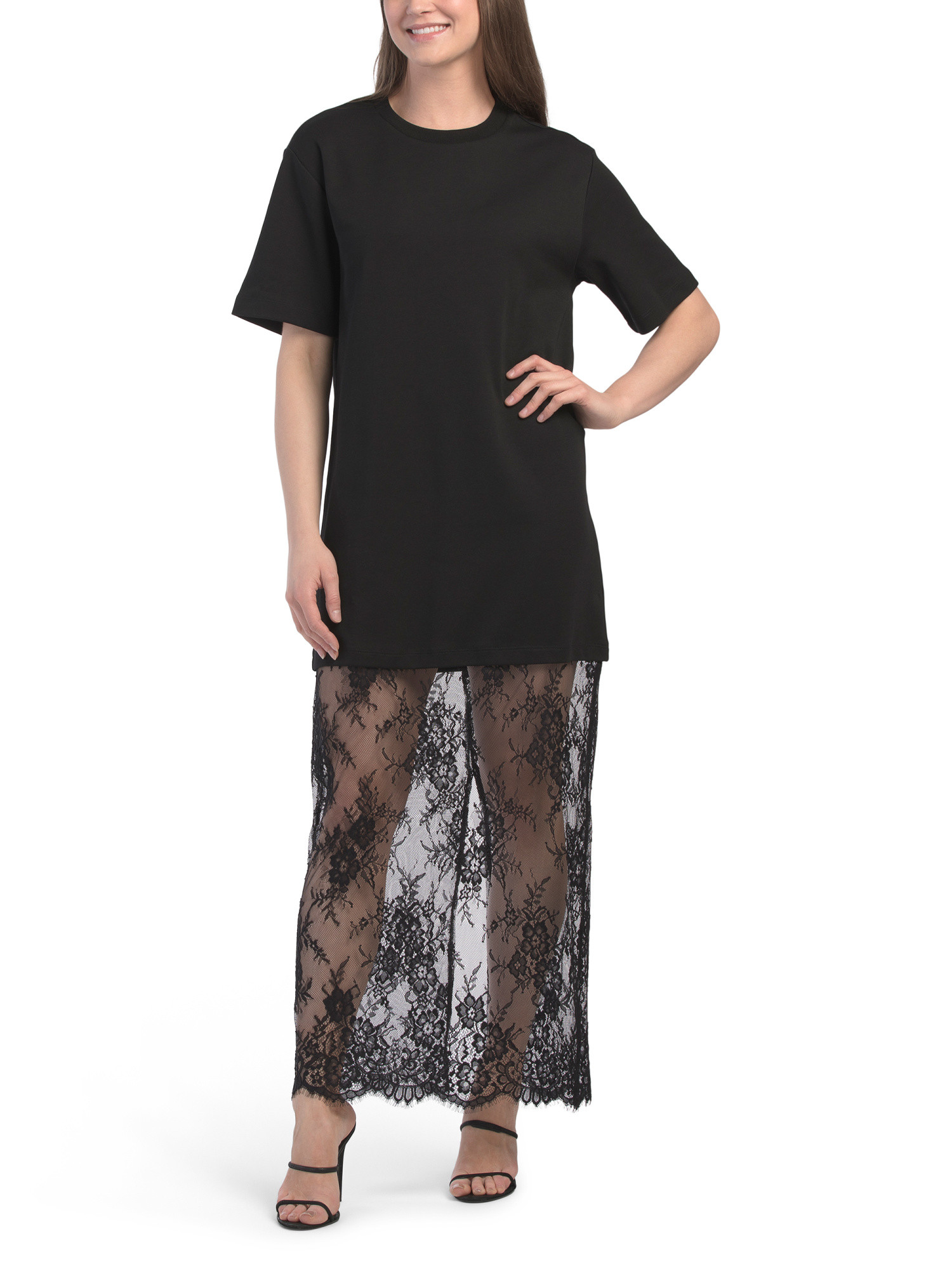 Mix Media T-shirt Lace Dress | TJ Maxx