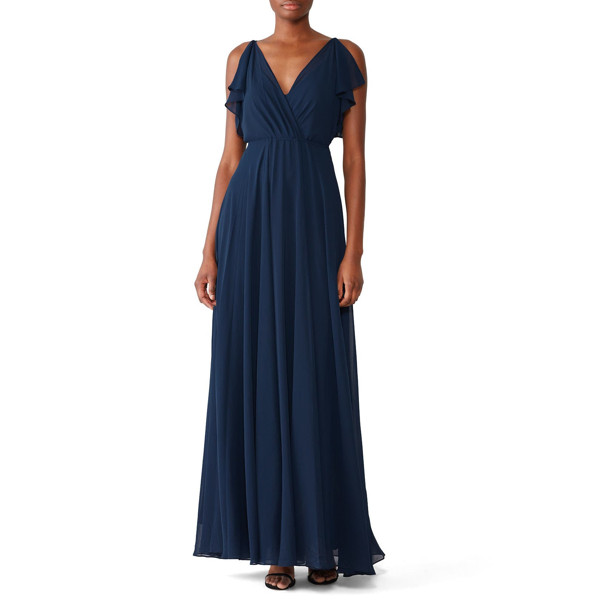 Jenny Yoo Navy Cassie Gown blue | Rent the Runway