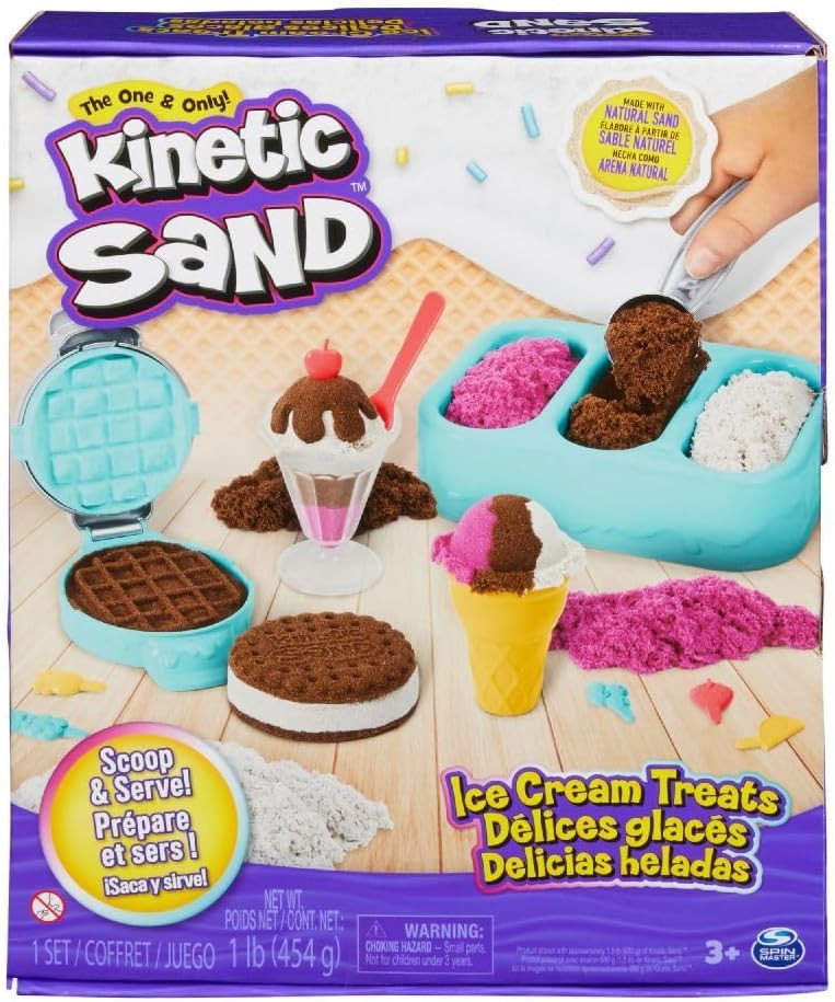 Kinetic Sand Sable Magique - Ice Cream Delices Set 454 g + 6 Tools - Create Different Hypnotizing Shapes with This Magic Sand Like Modeling Dough - Children's Toy 3 Years and Above | Amazon (US)