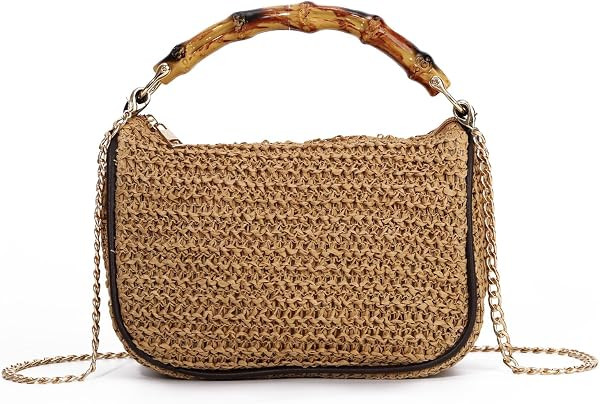 GOKTOW Straw Clutch Purses for Women Small Summer Handbag Woven Beach Hobo Tote Bags Vacation Cro... | Amazon (US)