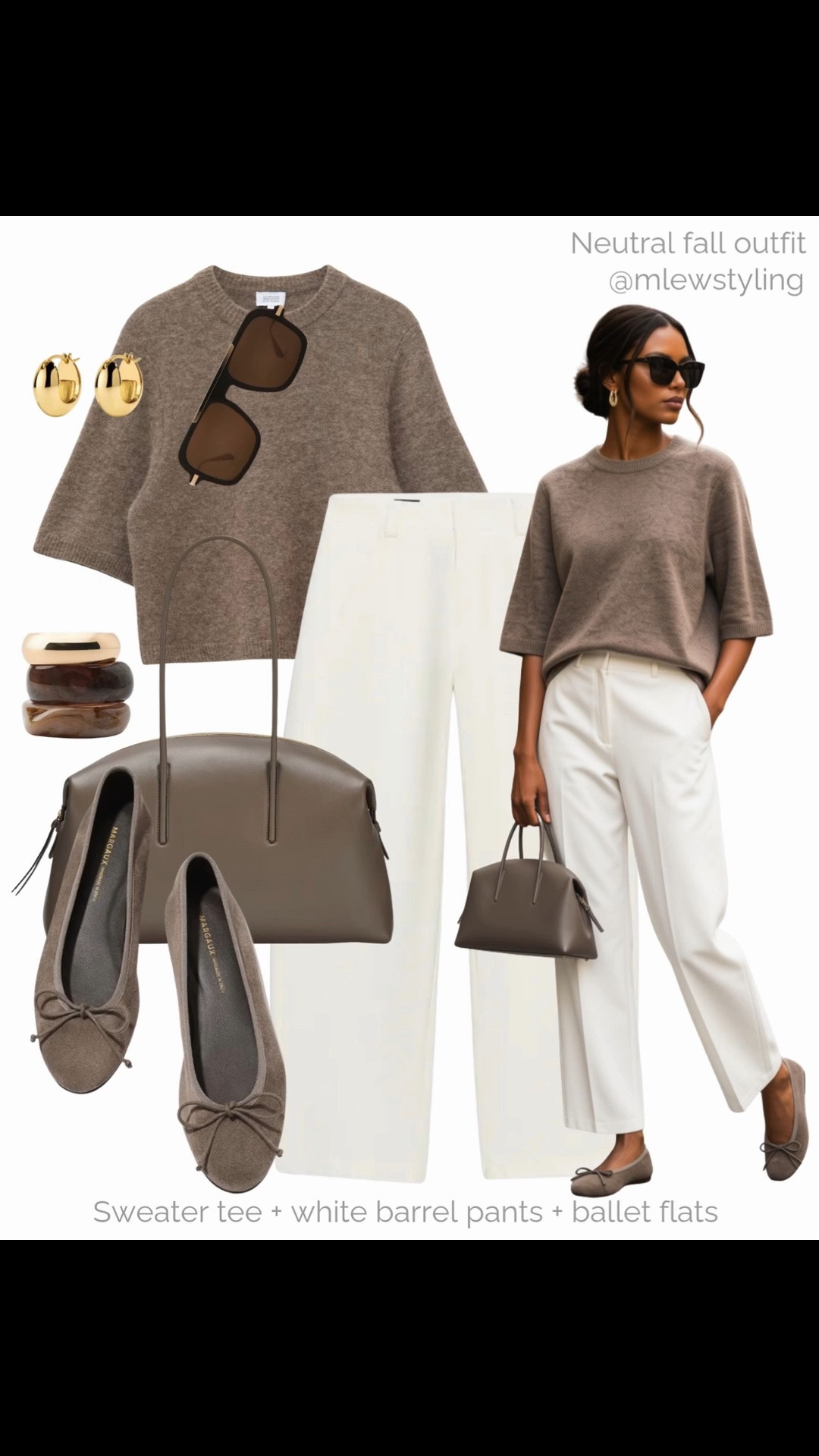 Sweater tee + white barrel pants + ballet flats 🍂

Tags: neutral fall outfit, summer to autumn transitional outfit, demellier tote bag, zara stacked bracelets, alpaca knit, capsule wardrobe, outfit formulas, casual workwear, office outfit

#LTKfall #LTKworkwear #LTKshoes