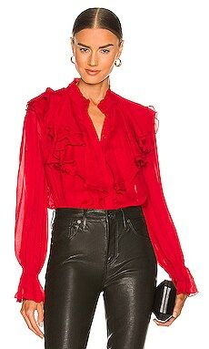 Diane von Furstenberg Maryse Top in Chilli from Revolve.com | Revolve Clothing (Global)