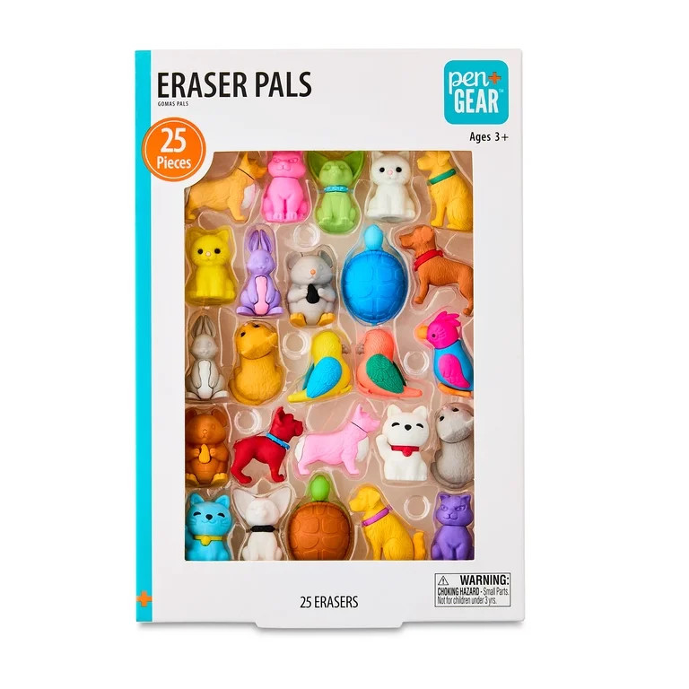 Pen+Gear Eraser Pals, Pets, 25 Count | Walmart (US)