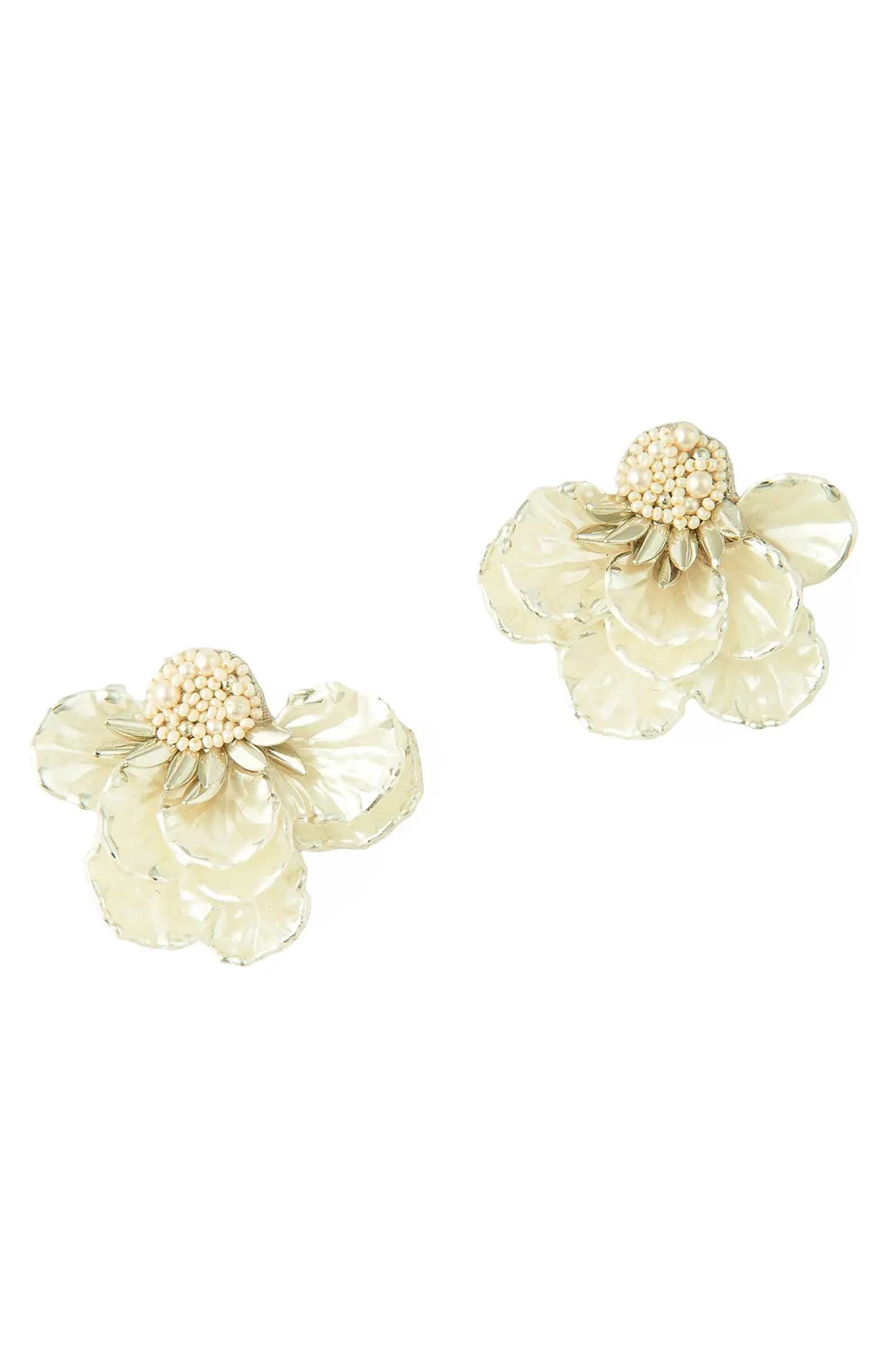 Wally Flower Faux Pearl Drop Earrings | Nordstrom