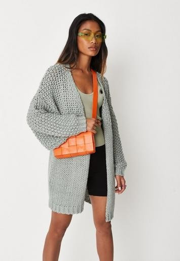 Missguided - Recycled Green Hand Knit Cardigan | Missguided (US & CA)